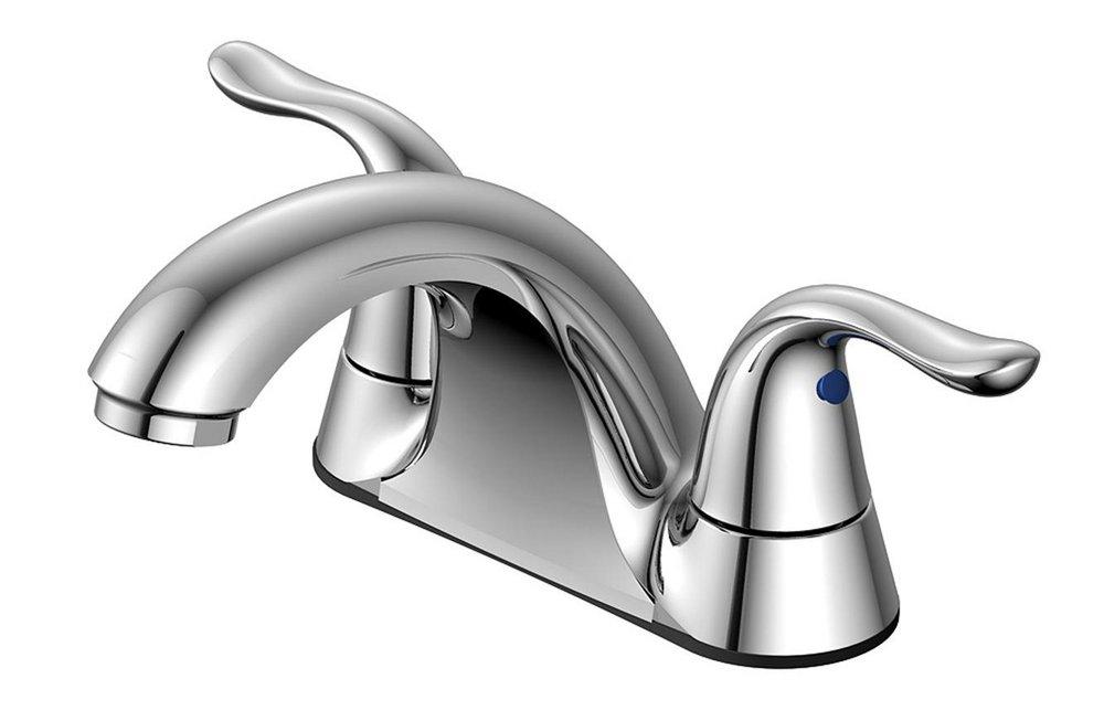 PROFLO&reg; Polished Chrome Two Handle Centerset Bathroom Sink Faucet 