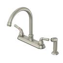 Two Handle Kitchen Faucet with Side Spray in Brushed Nickel
