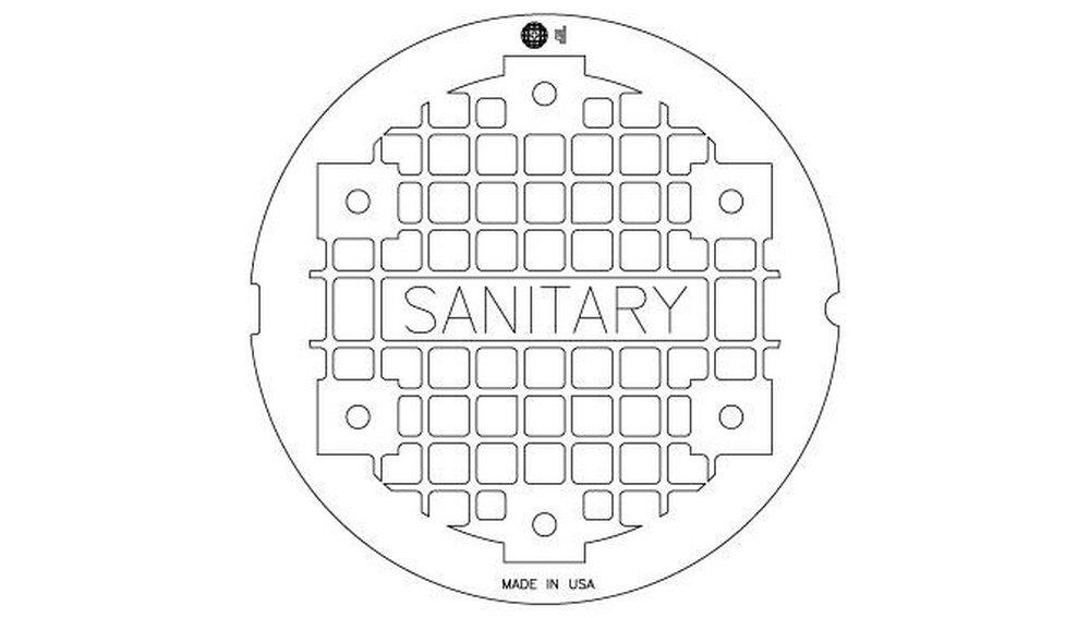 EJ Asphalt Black 10-1/2 in. Solid Cover for Sanitary Sewer 