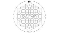 38 in. x 10-1/2 in. Solid Cover for Sanitary Sewer