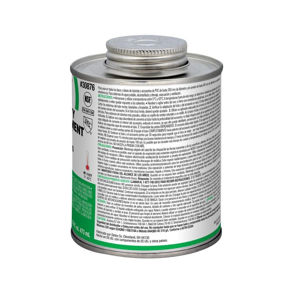 Oatey® Clear Medium Set PVC Clear Pipe Cement 