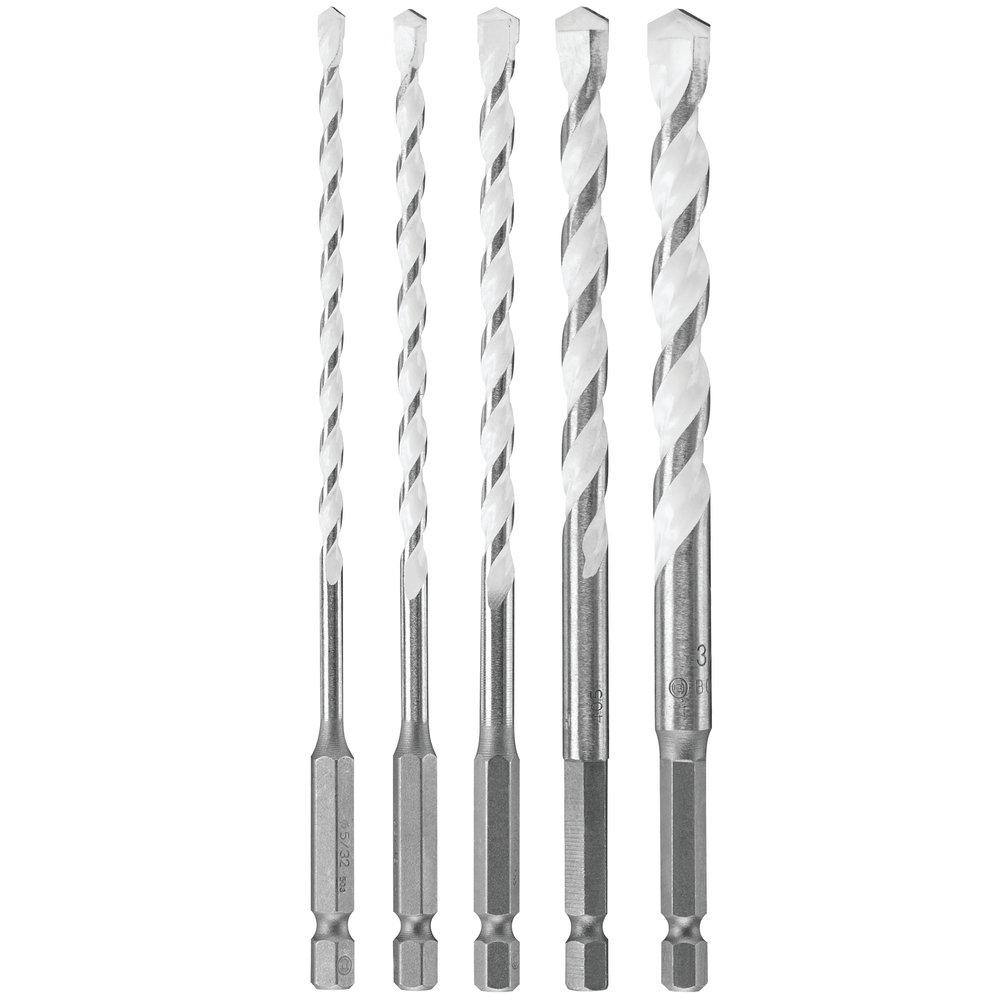 Robert Bosch 5/32 in, 3/16 in, 1/4 in, 5/16 in, 3/8 in. x 3/8 in. Hex Masonry 5 Piece 