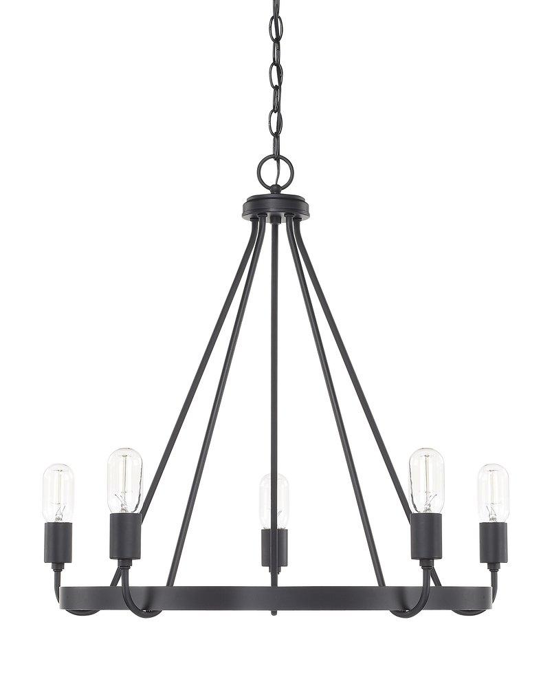 HomePlace by Capital Lighting Matte Black 100W 5-Light Chandelier 