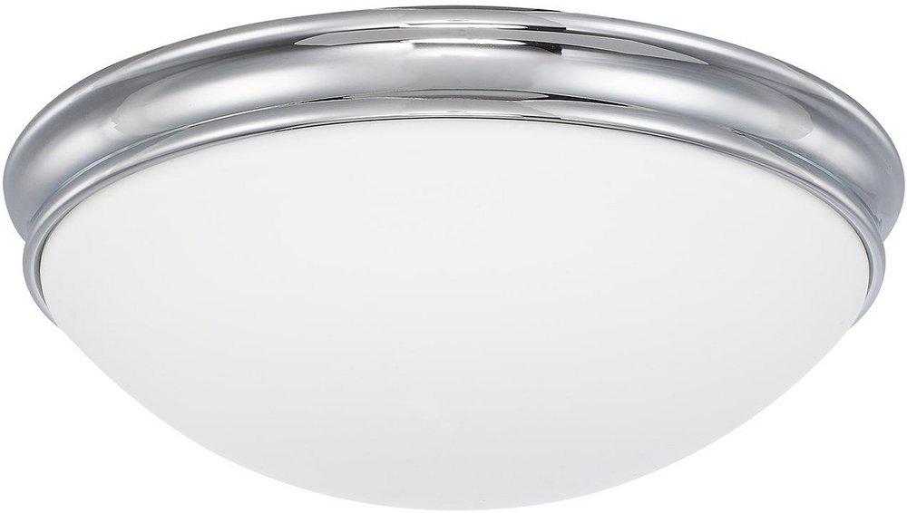 Capital Lighting Chrome 4-1/4 x 14 in. 3-Light Ceiling Fixture with White Glass Shade 