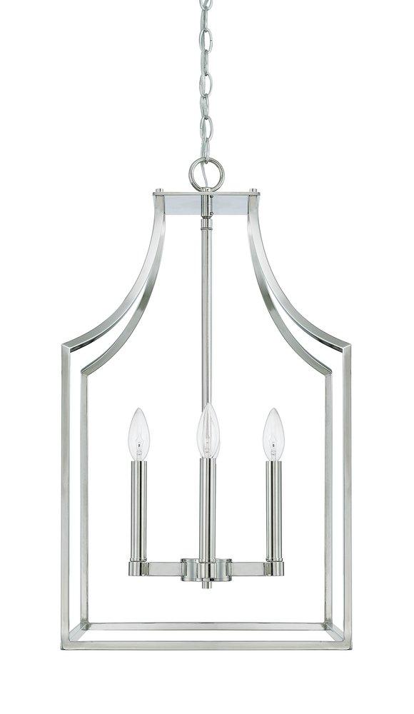 Capital Lighting Polished Nickel 27 in. 60W 4-Light Foyer Fixture 