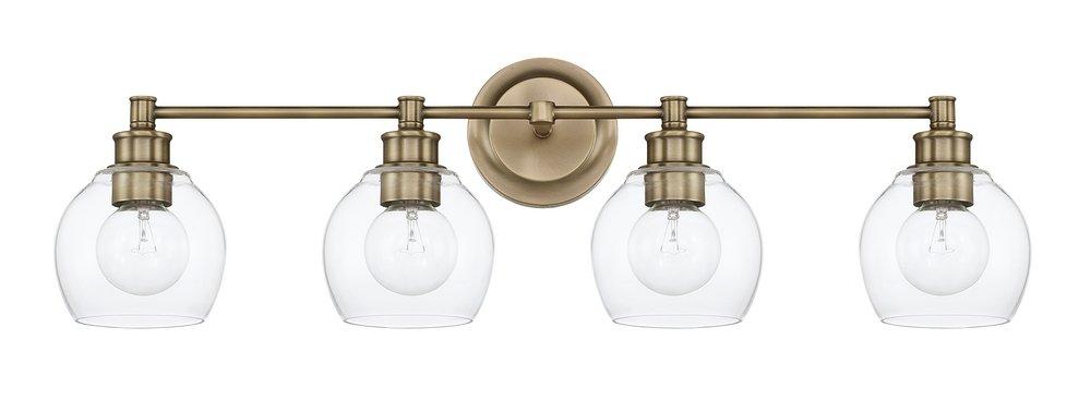 Capital Lighting Aged Brass 100W 4-Light Vanity Fixture 