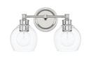 Capital Lighting Polished Nickel 100W 2-Light Vanity with Clear Glass 