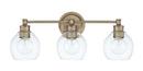 Capital Lighting Aged Brass 100W 3-Light Medium E-26 Incandescent Vanity Light 