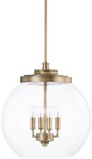 60W 4-Light Pendant in Aged Brass