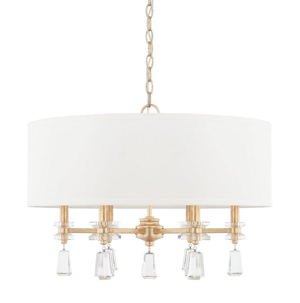 Capital Lighting Capital Gold 24 in. 60W 6-Light Candelabra E-12 Incandescent Chain Hung Pendant 