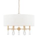 Capital Lighting Capital Gold 24 in. 60W 6-Light Candelabra E-12 Incandescent Chain Hung Pendant 