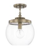 100W 1-Light Incandescent Pendant in Aged Brass