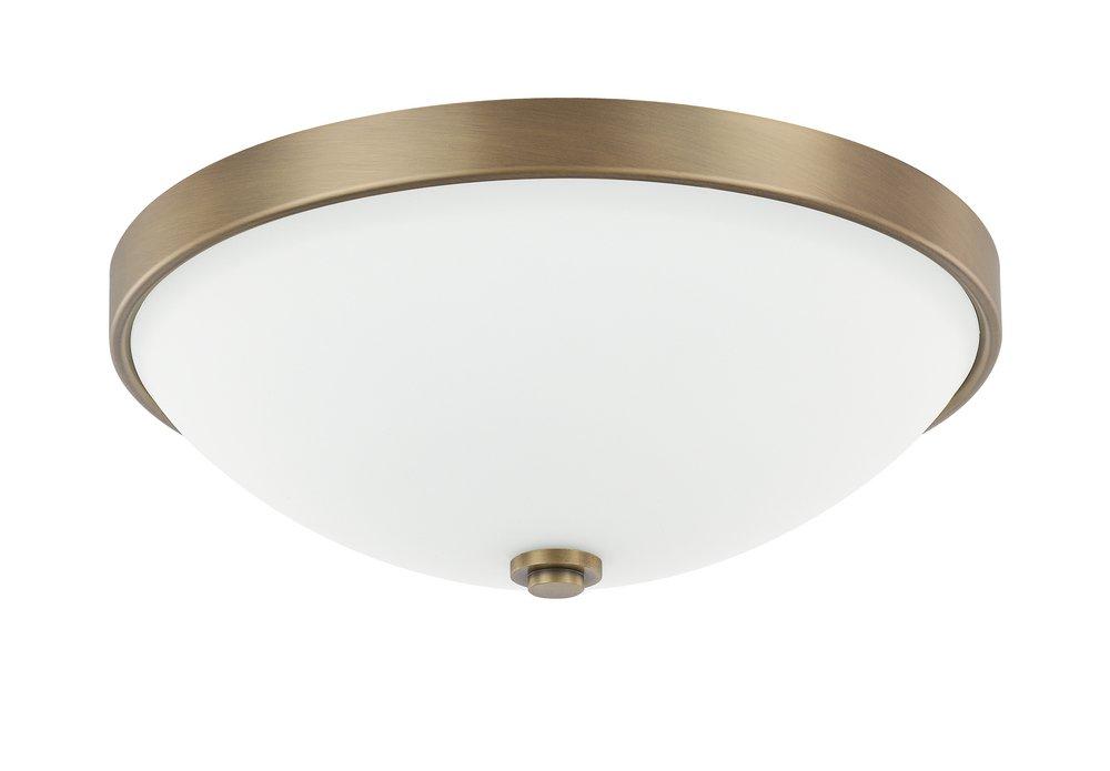 Capital Lighting Aged Brass 60W 2-Light Incandescent Medium E-26 A19 Flush Mount Ceiling Fixture 