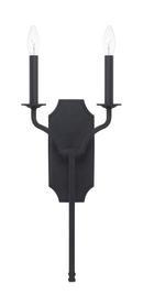 9-3/4 x 22 in. 60W 2-Light Candelabra E-12 Incandescent Wall Sconce in Black Iron