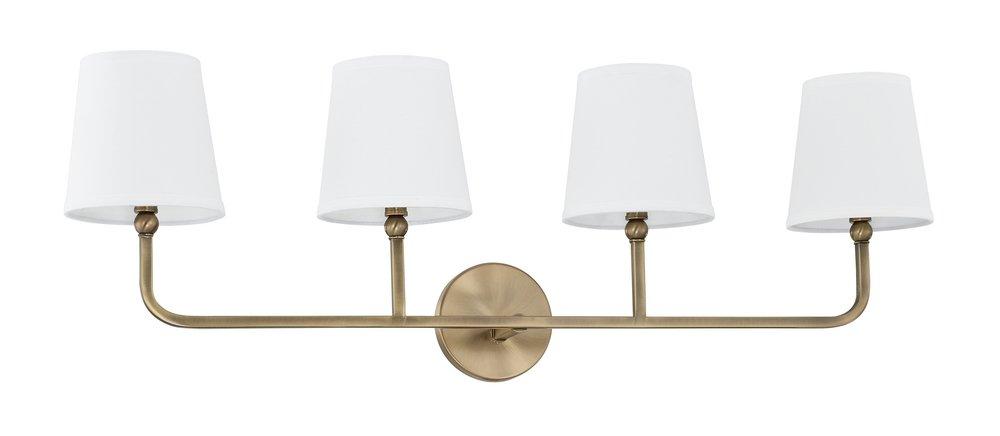 Capital Lighting Aged Brass 60W 4-Light Candelabra E-12 Incandescent Vanity Fixture 
