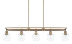 100W 5-Light Incandescent Medium E-26 G25 Island Fixture in Aged Brass