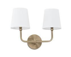 60W 2-Light Incandescent Vanity Fixture in Aged Brass