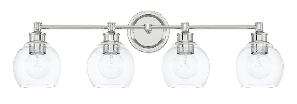 Capital Lighting Polished Nickel 100W 4-Light Vanity Fixture 