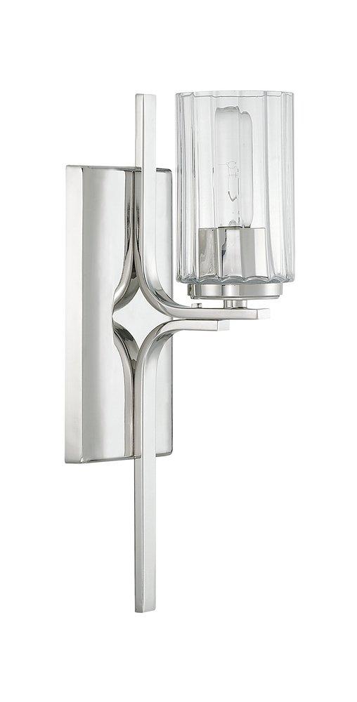 Capital Lighting Polished Nickel 7 in. 100W 1-Light Medium E-26 Incandescent Wall Sconce 
