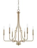 Capital Lighting Aged Brass 60W 6-Light Candelabra E-12 Incandescent Chandelier 