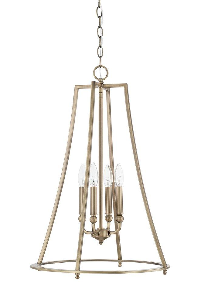 Capital Lighting Aged Brass 60W 4-Light Incandescent Foyer Lighting 