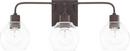 HomePlace by Capital Lighting Bronze 100W 3-Light Vanity with Clear Glass 