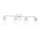 Capital Lighting Polished Nickel 100W 4-Light Vanity with Clear Glass 
