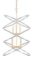 60W 8-Light Candelabra E-12 Incandescent Chain Hung Foyer Lighting in Fire and Ice