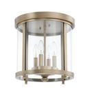13 in. 60W 4-Light Candelabra E-12 Incandescent Flush Mount Ceiling Fixture in Aged Brass