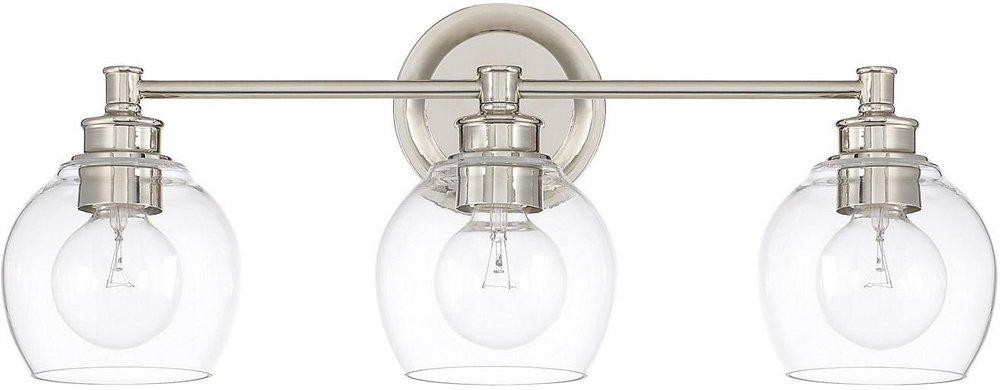 Capital Lighting Polished Nickel 100W 3-Light Medium E-26 Incandescent Vanity Light 