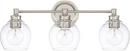 Capital Lighting Polished Nickel 100W 3-Light Medium E-26 Incandescent Vanity Light 