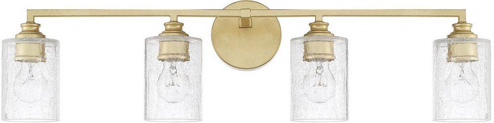 Capital Lighting Capital Gold 100W 4-Light Vanity Fixture with Ice Glass 