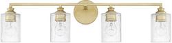 100W 4-Light Vanity Fixture with Ice Glass in Capital Gold
