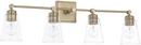Capital Lighting Aged Brass 100W 4-Light Vanity with Clear Glass 