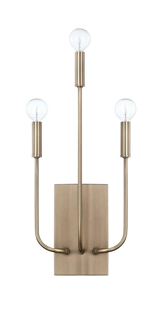 Capital Lighting Aged Brass 3-1/2 in. 60W 3-Light Candelabra E-12 Incandescent Wall Sconce 