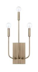 3-1/2 in. 60W 3-Light Candelabra E-12 Incandescent Wall Sconce in Aged Brass