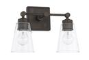Capital Lighting Old Bronze 100W 2-Light Vanity with Clear Glass 