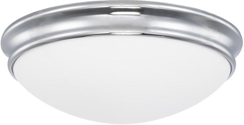 Capital Lighting Chrome 3-1/2 x 12 in. 2-Light Ceiling Fixture with White Glass Shade 