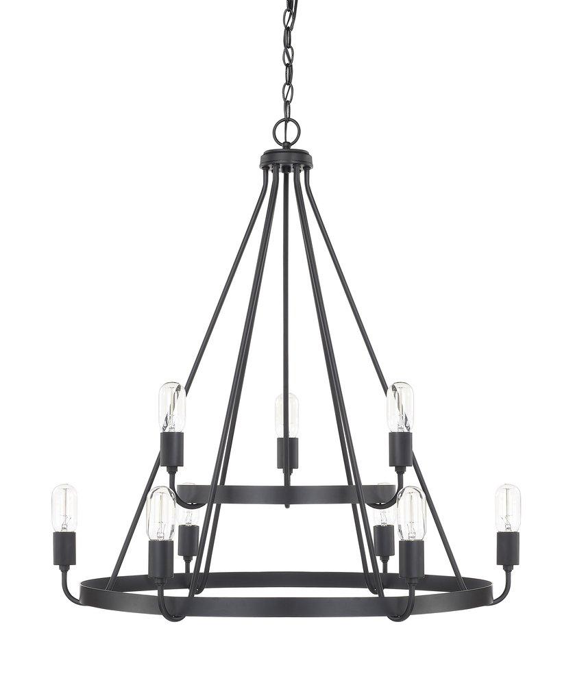 HomePlace by Capital Lighting Matte Black 100W 9-Light Chandelier 