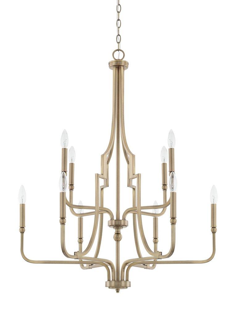 Capital Lighting Aged Brass 60W 10-Light Candelabra E-12 Incandescent Chandelier 
