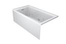 JACUZZI&reg; White 60 x 32 in. Acrylic 3 Wall Alcove Rectangle Whirlpool Bathtub with Right Hand Drain with White Trim 