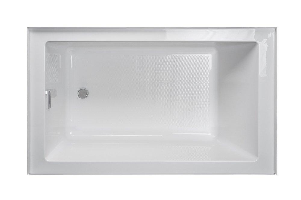 JACUZZI&reg; White LINEA 6036 SKIRTED HEATED SOAK CHROMA BATH RH WHITE 