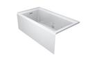 JACUZZI&reg; White LINEA 6036 SKIRTED HEATED SOAK CHROMA BATH RH WHITE 