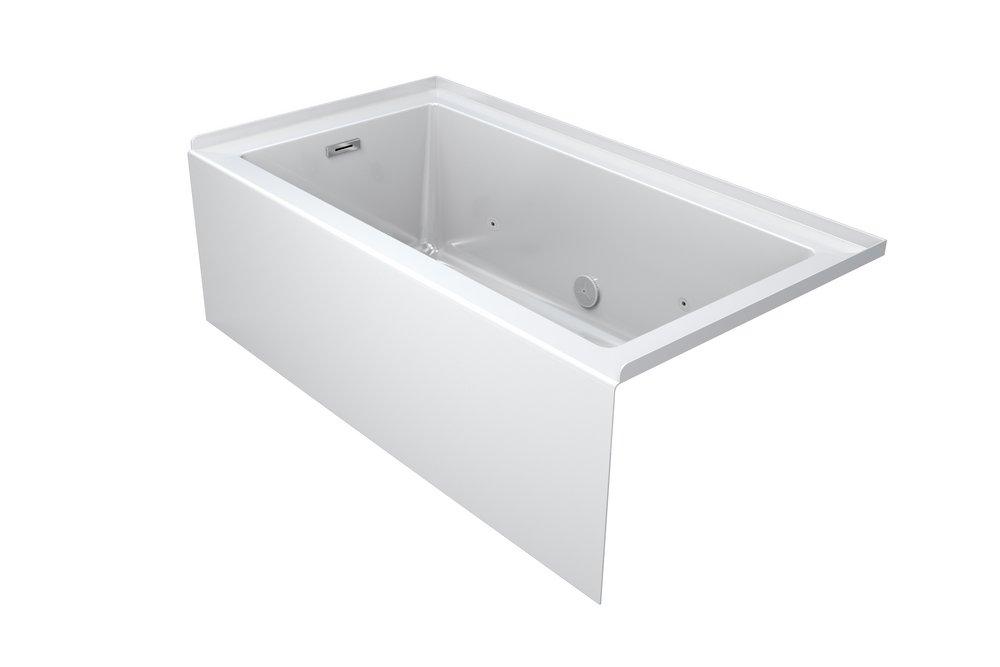 JACUZZI&reg; White LINEA 6036 SKIRTED HEATED SOAK BATH RH WHITE 