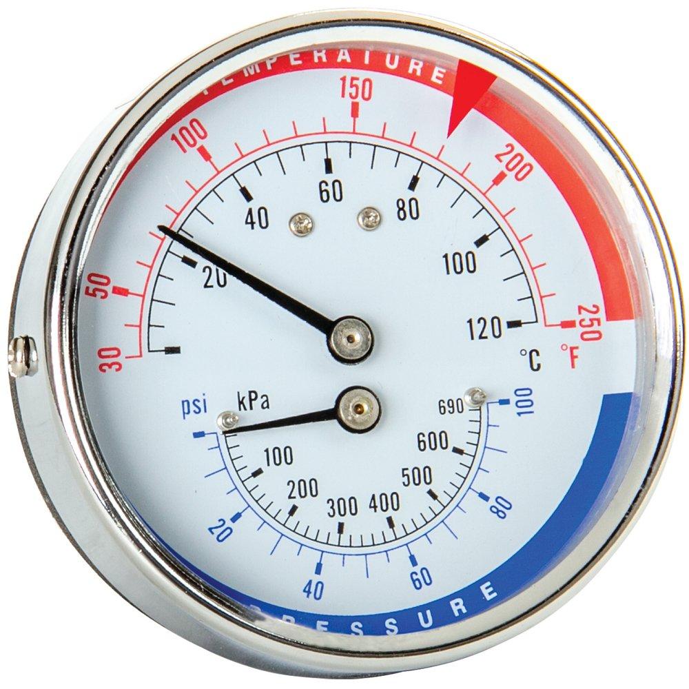 H.O. Trerice Black Steel, Bronze, Brass and Glass Bimetal Thermometer 