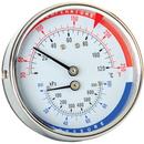 H.O. Trerice Black Steel, Bronze, Brass and Glass Bimetal Thermometer 