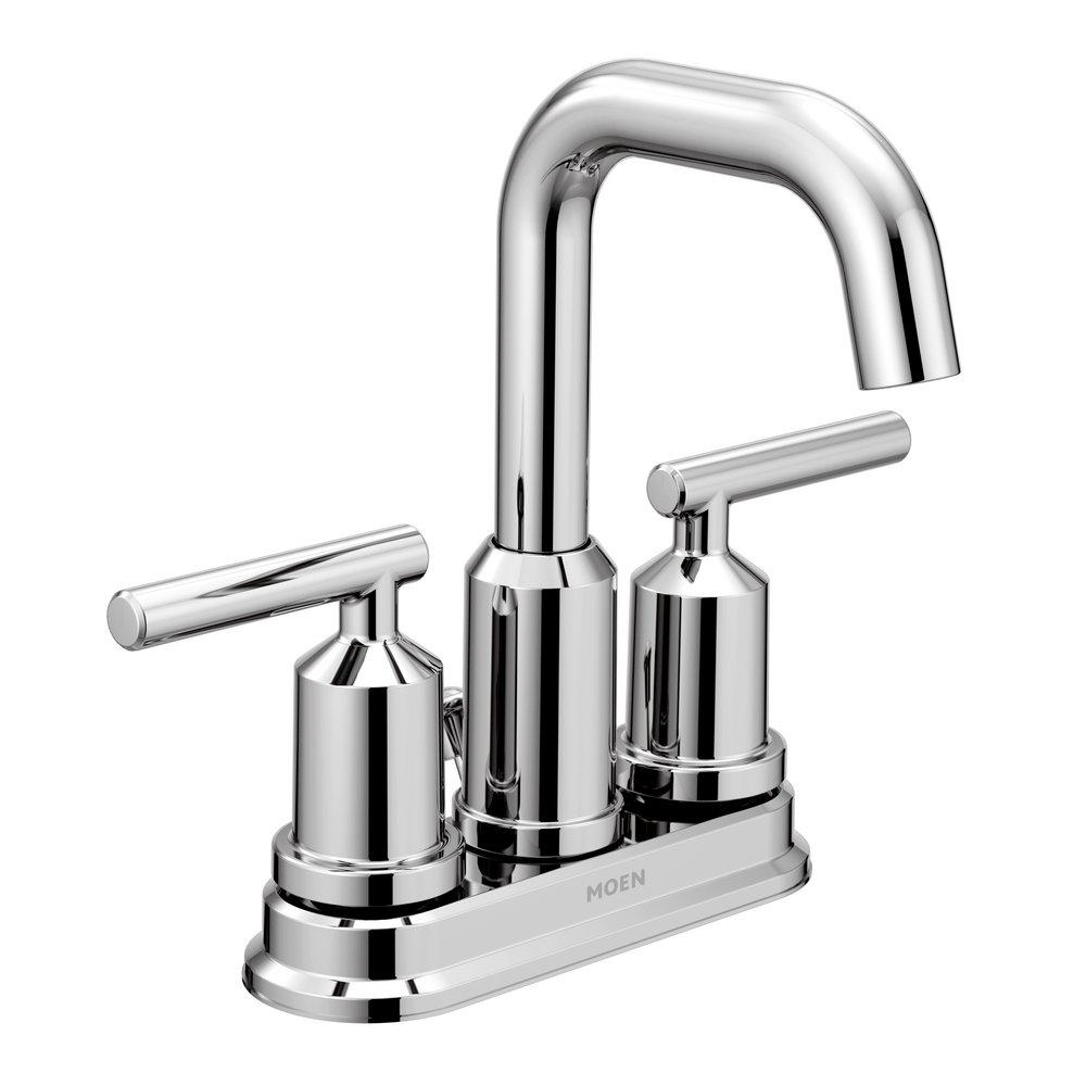 Moen Chrome Plated Two Handle Centerset Bathroom Sink Faucet 