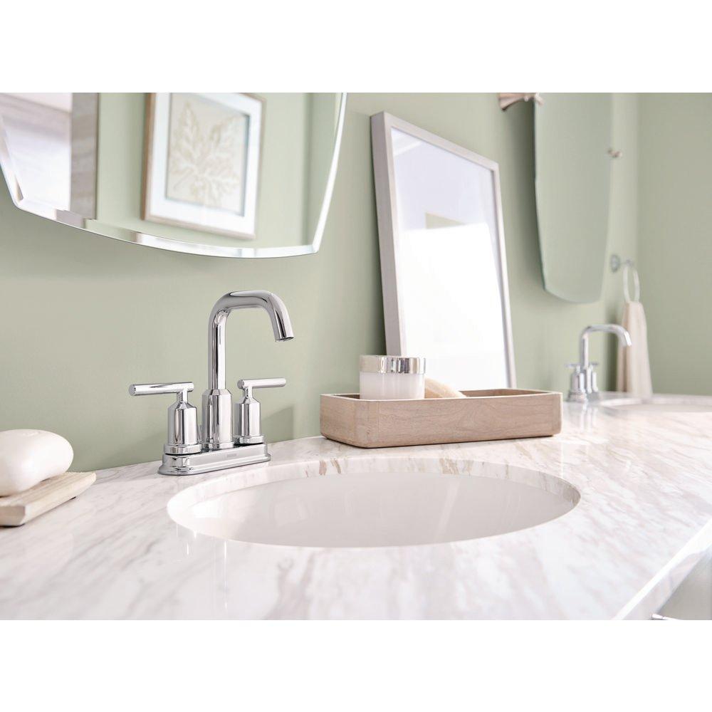 Moen Chrome Two Handle Centerset Bathroom Sink Faucet 
