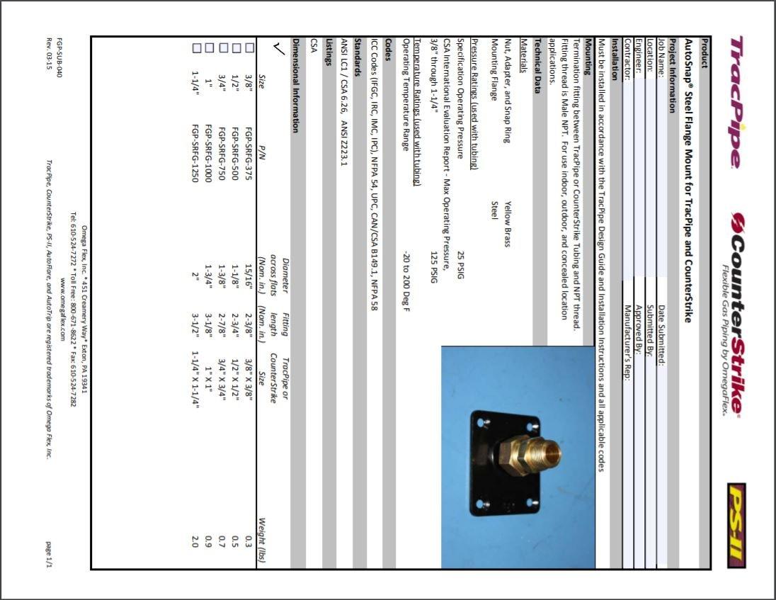 Omega Flex Flange Fitting 
