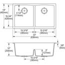 Elkay Charcoal 33 x 19 in. No Hole Composite Double Bowl Undermount Kitchen Sink 
